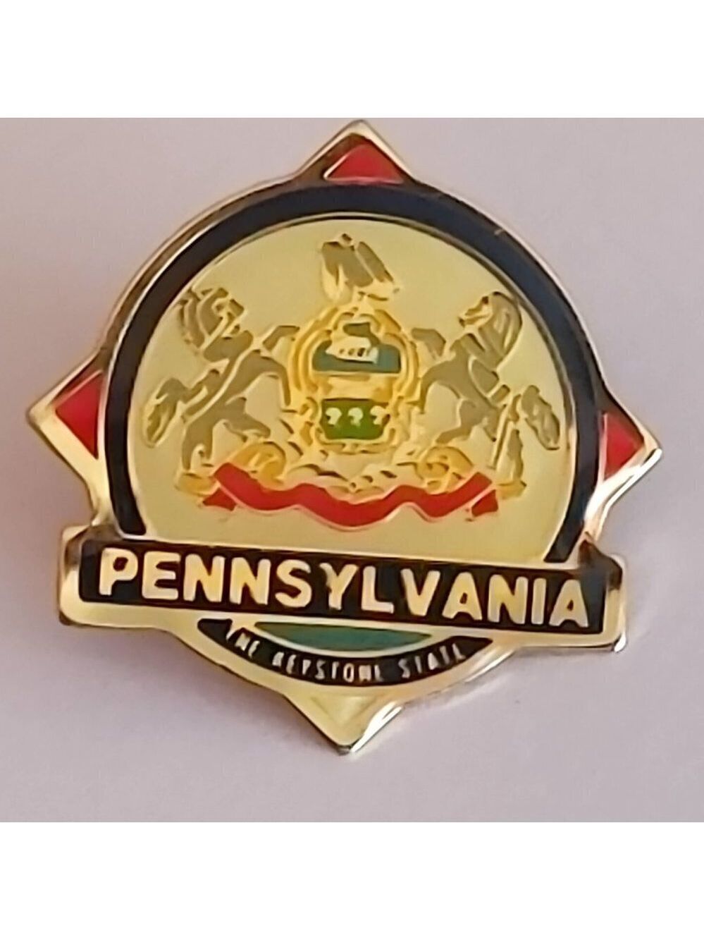 PENNSYLVANIA PIN The Keystone State Pin Back Coat of arms of Pennsylvania PIN